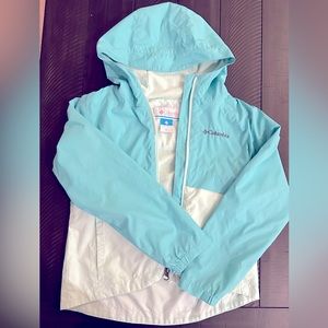 Columbia Lightweight Jacket with hood- 2 toned teal